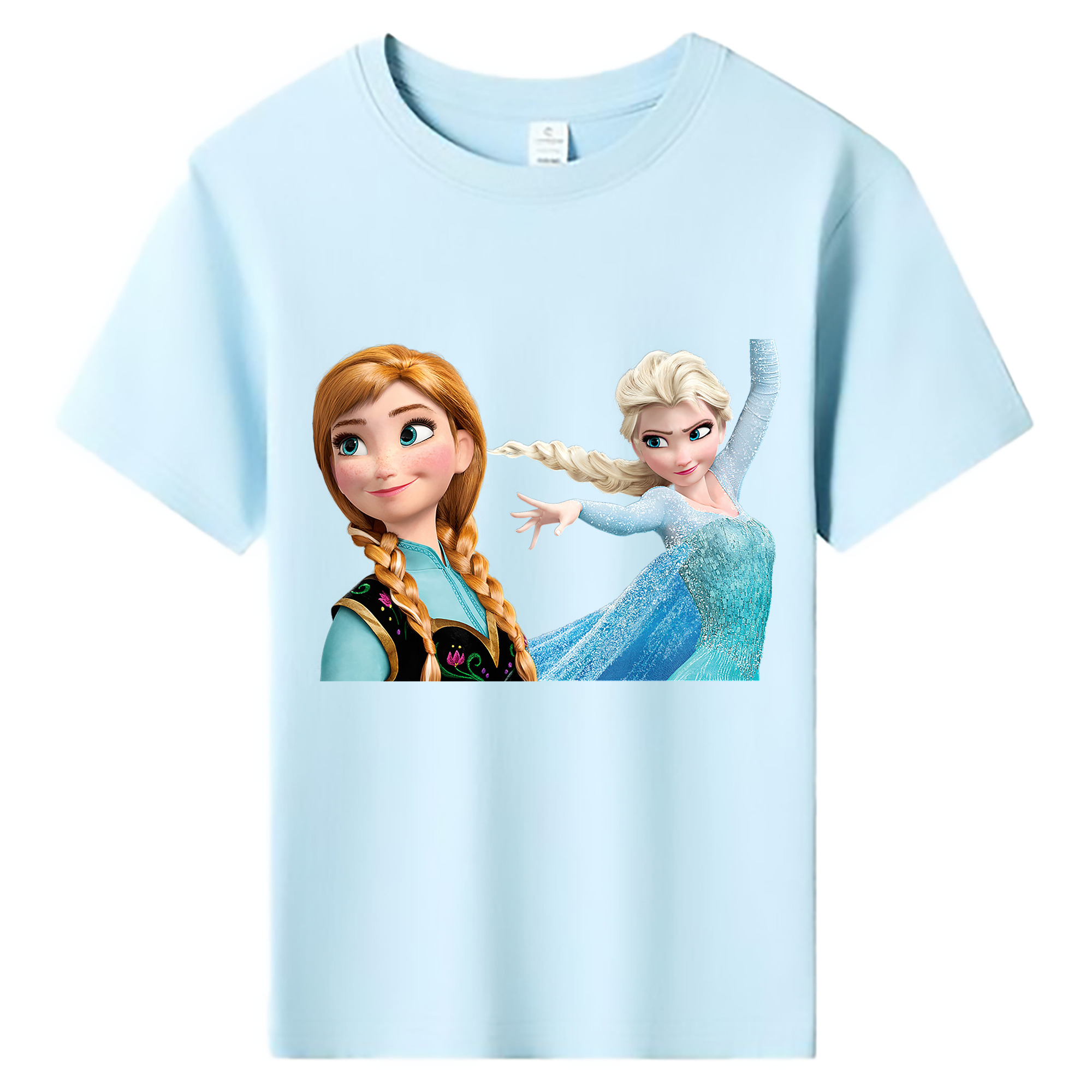 （画像用） アナと雪の女王 アンナ エルサ Frozen Anna Elsa 綿100％キッズTシャツ（フロントプリント）